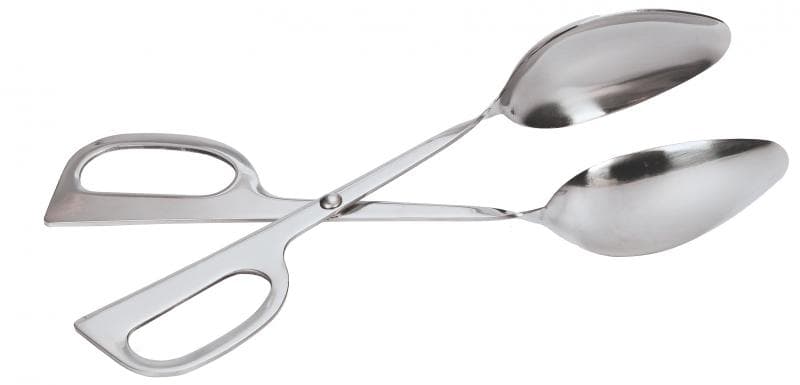 Omcan 80425 10" Stainless Steel Scissor Salad Tongs – Double Spoons