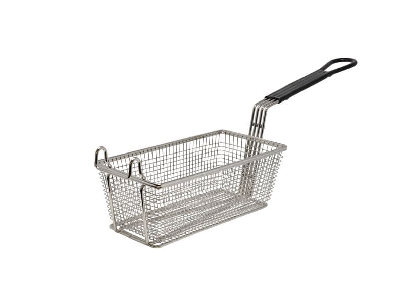 Omcan 80553 Panier à friteuse en fer nickelé de 11″ x 5 1/2″ x 4″ avec poignée noire