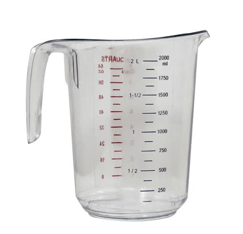 Omcan 80573 64 oz / 2 L Clear Polycarbonate Measuring Cup