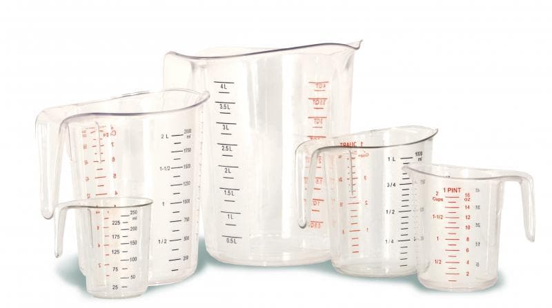 Omcan 80575 Ensemble de tasses à mesurer transparentes en polycarbonate – 5 mcx