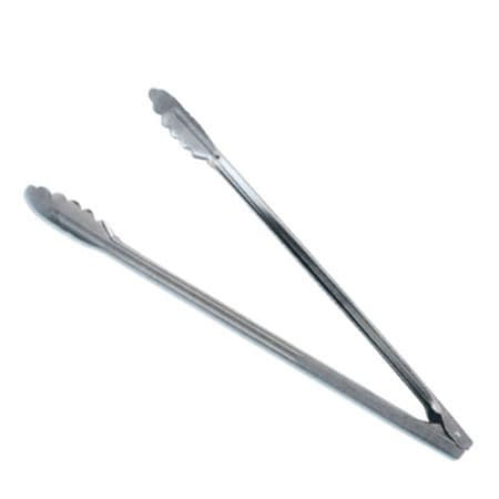 Omcan 80795 16" Stainless Steel Coiled Spring Utility Tongs – Extra Heavy-Weight