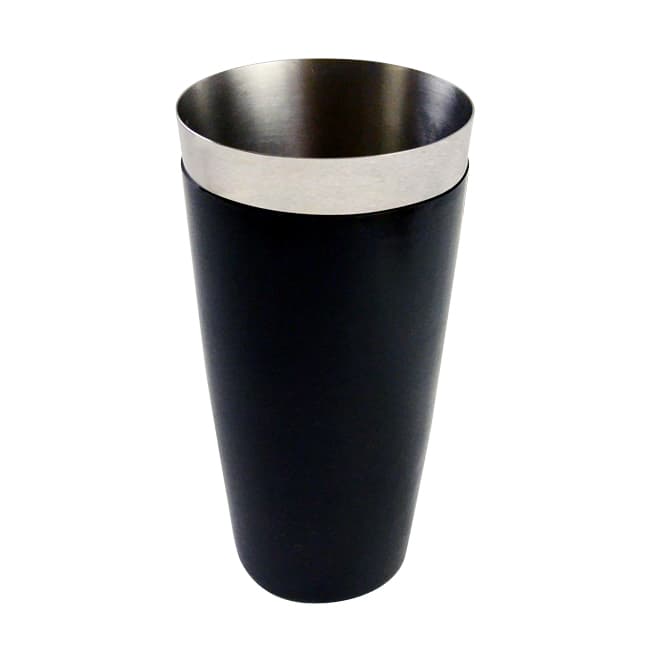 Omcan 80832 28 oz Stainless Steel Bar Shaker Cup with Black PVC Exterior
