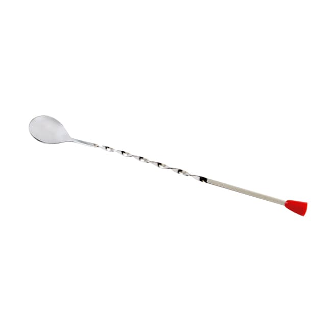 Omcan 80845 11" Stainless Steel Bar Spoon with Red Knob