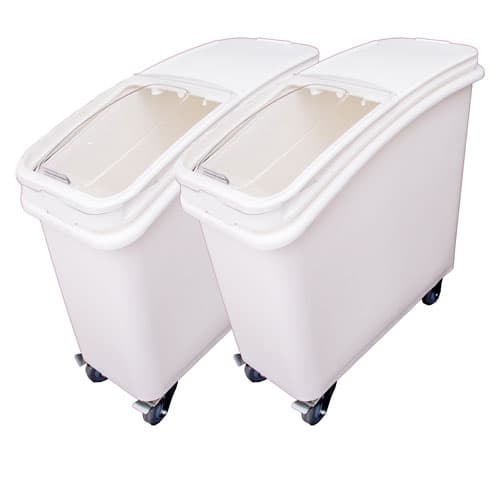 Omcan 80985 Bac à ingrédients de 21 gallons (80 litres) avec couvercle coulissant et pelle – paquet de 2