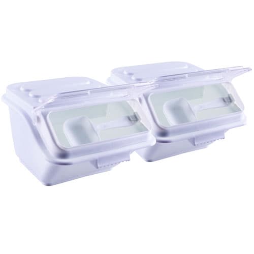 Omcan 80987 2.5 Gallon (10 Liter) Shelf Ingredient Bin with Scoop – Set of 2