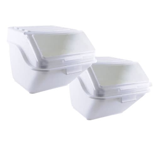 Omcan 80989 12 Gallon (48 Liter) Shelf Ingredient Bin with Scoop – Set of 2