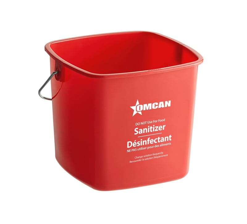 Omcan 81017 3 qt Red Cleaning And Sanitizing Pail