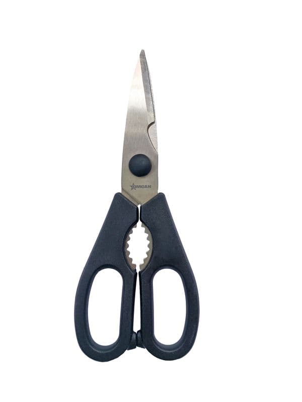 Omcan 81071 8 3/8″ Stainless Steel All-Purpose Detachable Kitchen Shears with Black Polypropylene Handles