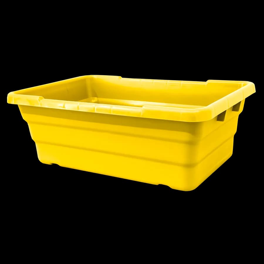 Omcan 81140 Yellow Stackable Meat Lug / Tote Box 25″ x 16″ x 8-1/2″ NSF