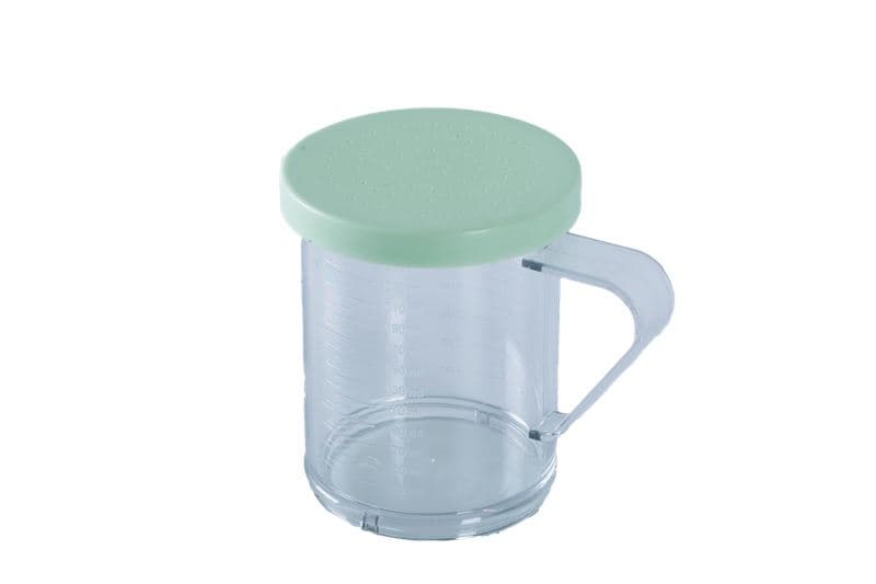 Omcan 81169 10 oz Polycarbonate Dredge with Green Lid & 0.6 mm Hole for Finely Ground Products NSF