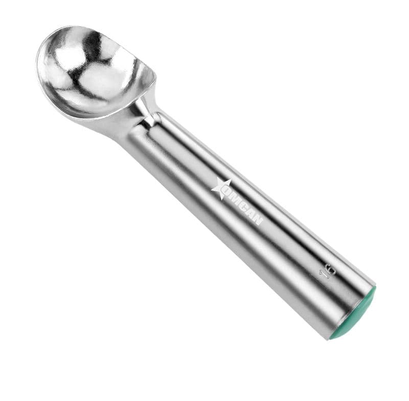 Omcan 81293 Aluminum Ice Cream Scoop / Dipper #16, Green - 2 1/2 oz. (74 ml)