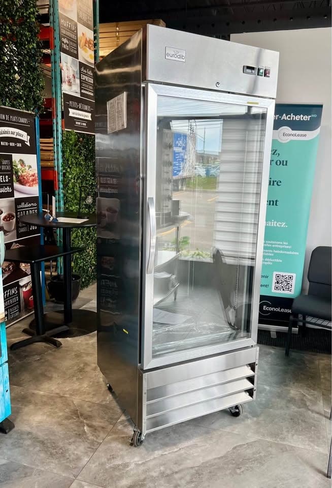 One Glass Door Upright Refrigerator, Stainless Steel (Open Box)