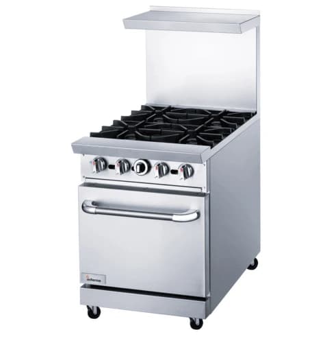24″ Restaurant Gas Range with 4 Open Burners