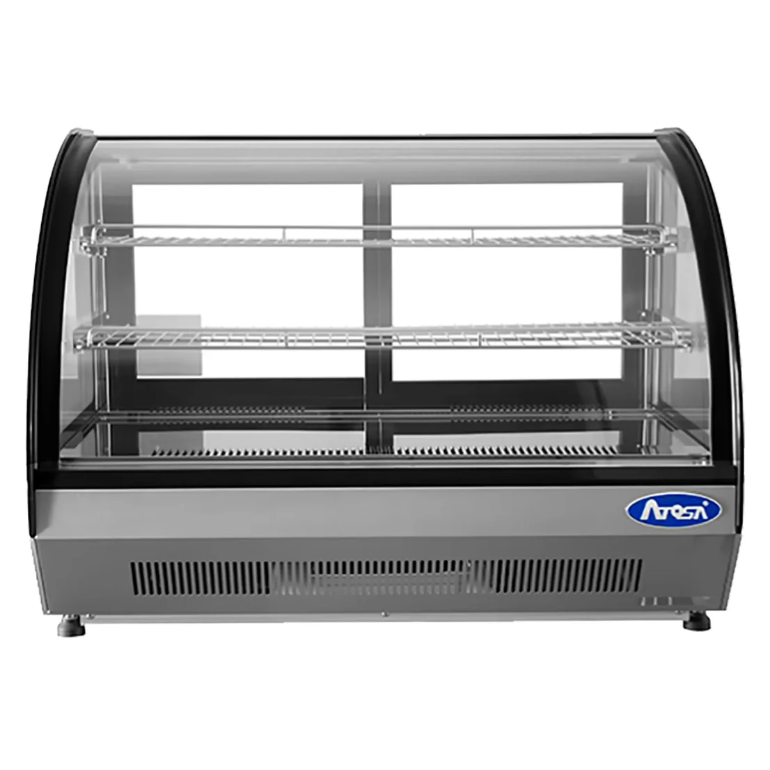 Atosa CRDC-46 Vitrine à pâtisseries réfrigérée de comptoir en verre courbé de 36″