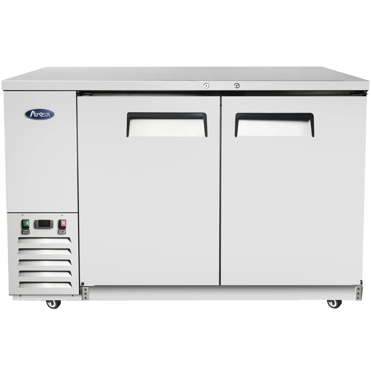 Atosa MBB59GR Refroidisseur d’arrière-bar de 59″ en acier inoxydable à deux portes – configurations variées