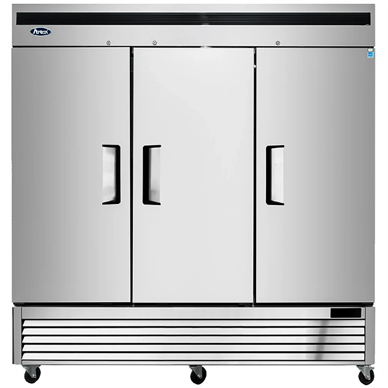 Atosa MBF8508GR Réfrigérateur vertical en acier inoxydable à trois portes pleines de 82″ de large