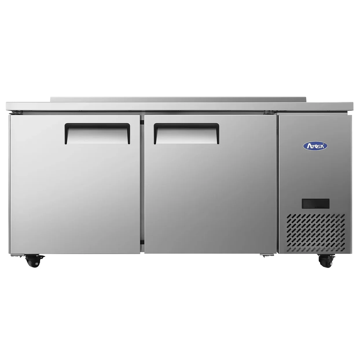 Atosa MGF67GR Table de travail réfrigérée à deux portes de 67″, groupe latéral, avec dosseret