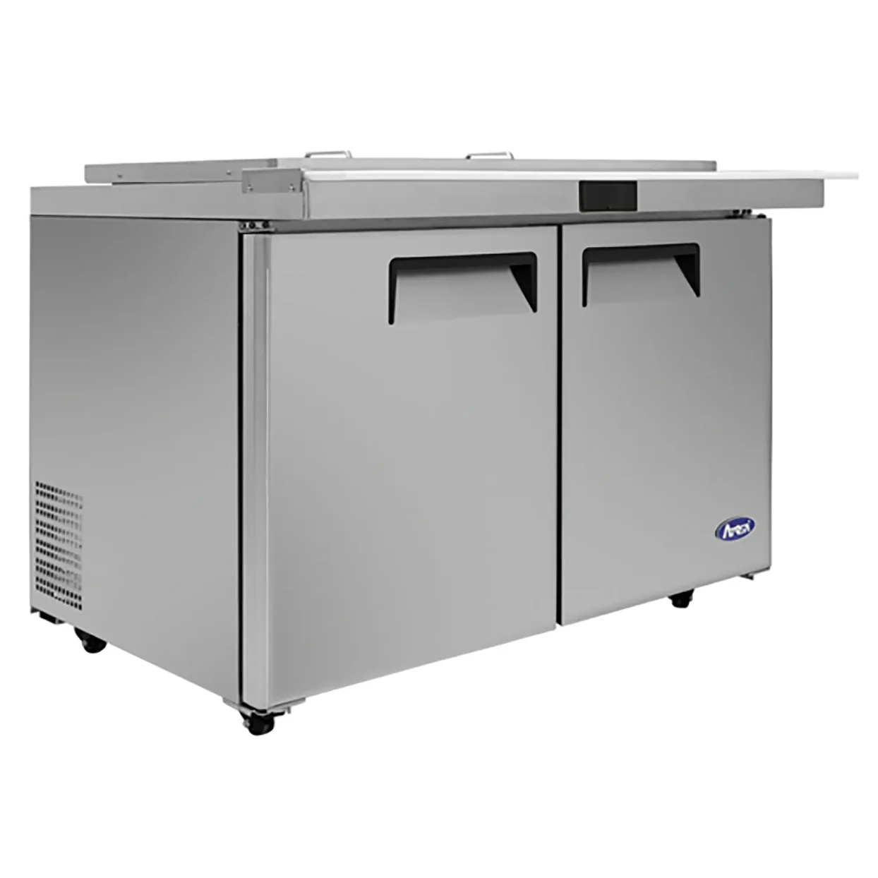 Atosa MSF8306GR-NTCV Table de préparation réfrigérée à sandwichs, mega top, à deux portes de 48″ avec couvercle de nuit