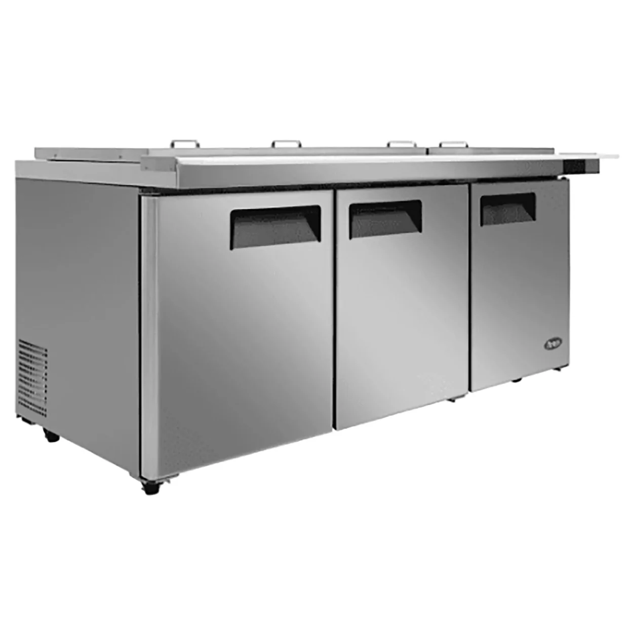 Atosa MSF8308GR-NTCV Triple Door 72″ Refrigerated Mega Top Sandwich Prep Table with Night Cover