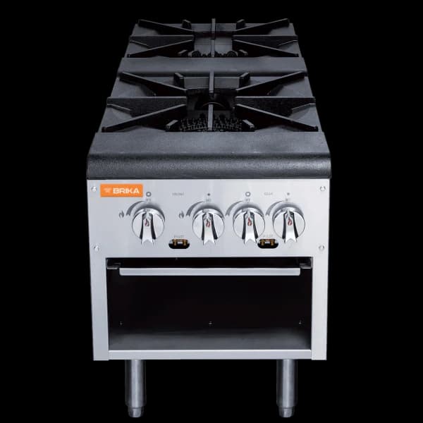 Brika BSP-18D Cuisinière à gaz de 18″ à deux brûleurs pour marmite