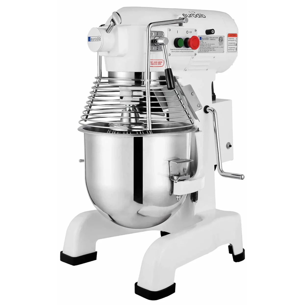 Eurodib M20B Batteur planétaire sur socle commercial ETL avec accessoire hachoir à viande – capacité de 20 pintes, 110 V monophasé