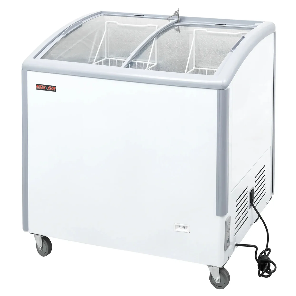 New Air NIF-35-CG Double Door 35″W Curved Glass Display Chest Freezer