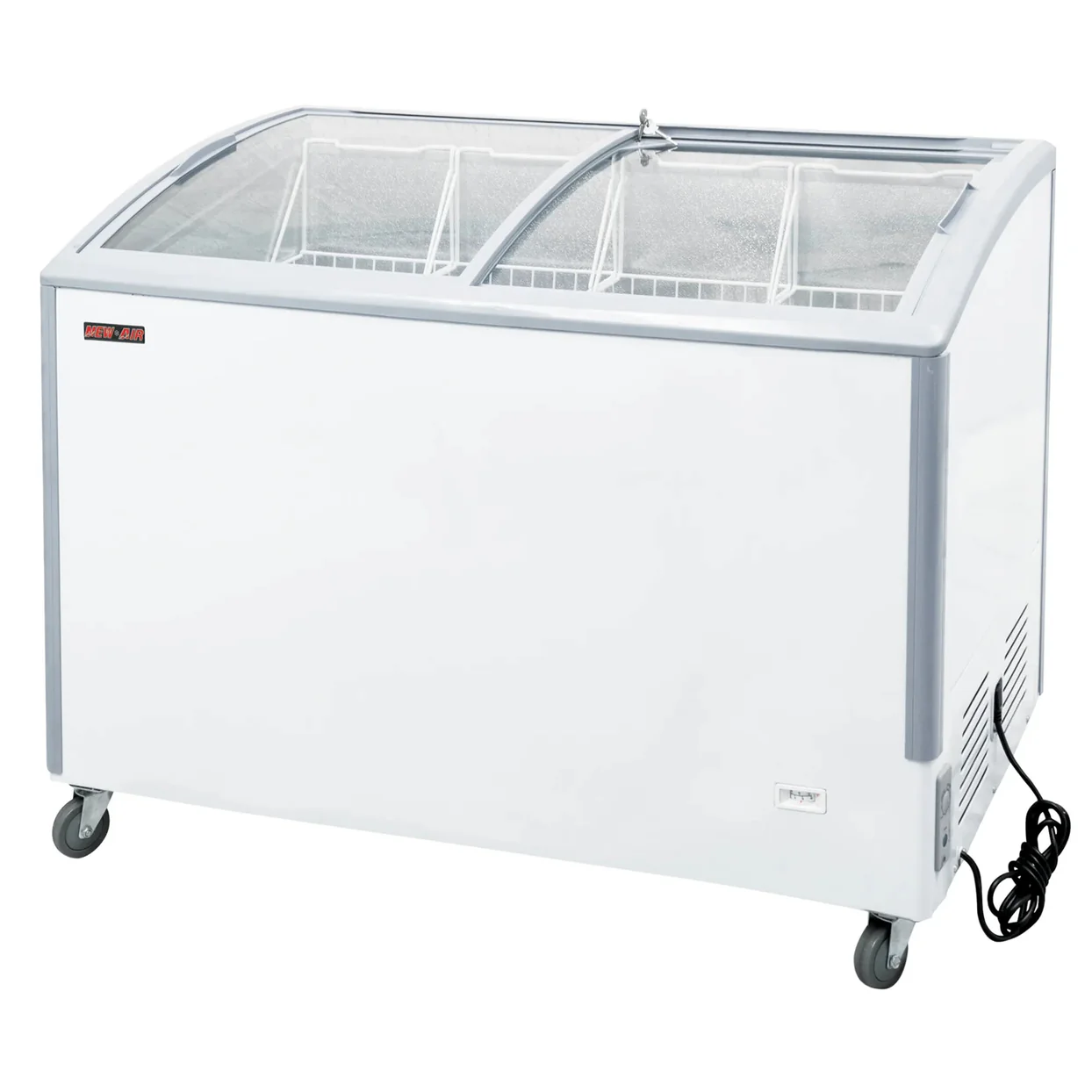 New Air NIF-49-CG Double Door 49″W Curved Glass Display Chest Freezer