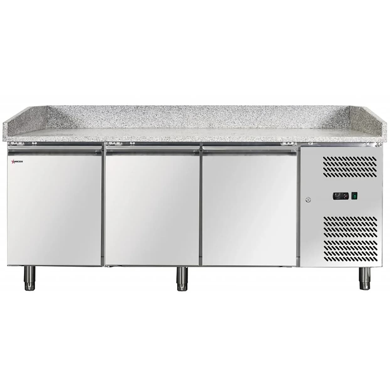 Omcan 41145 Triple Door 80″ Granite Top Refrigerated Pizza Prep Table