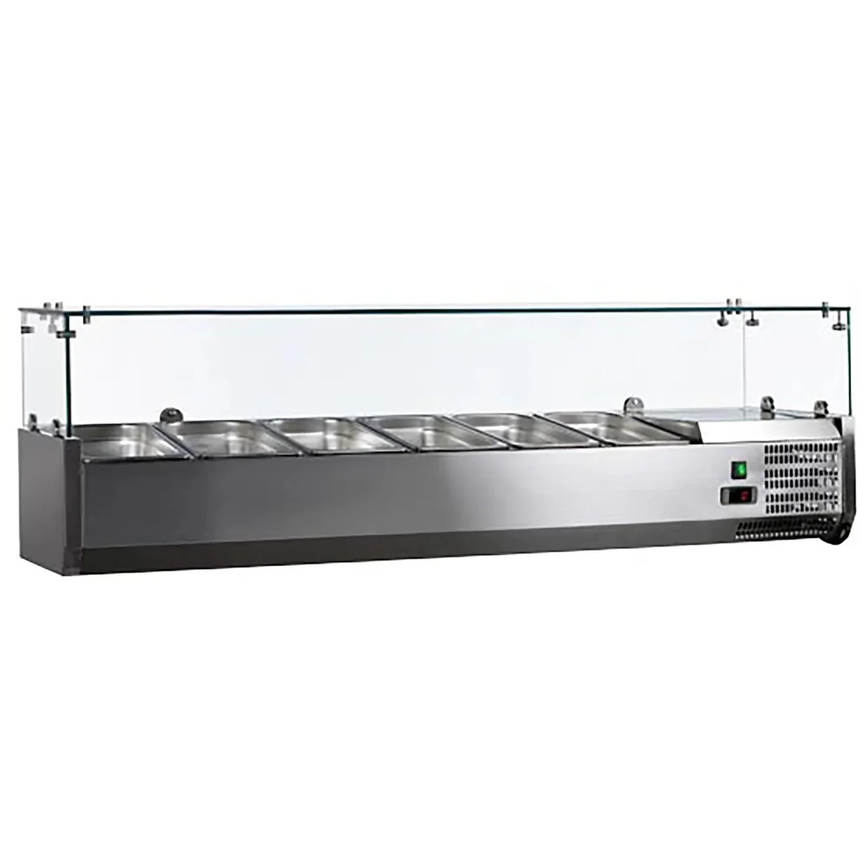 Omcan 41937 Rail à garnitures réfrigéré de 59″ avec pare-haleine en verre