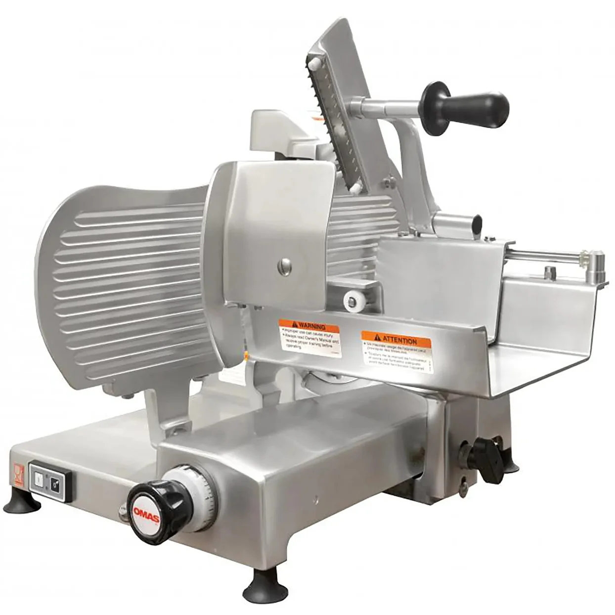 Omcan 44006 Trancheuse à viande manuelle en aluminium – lame de 13″, 2/5 HP, entraînement par engrenage