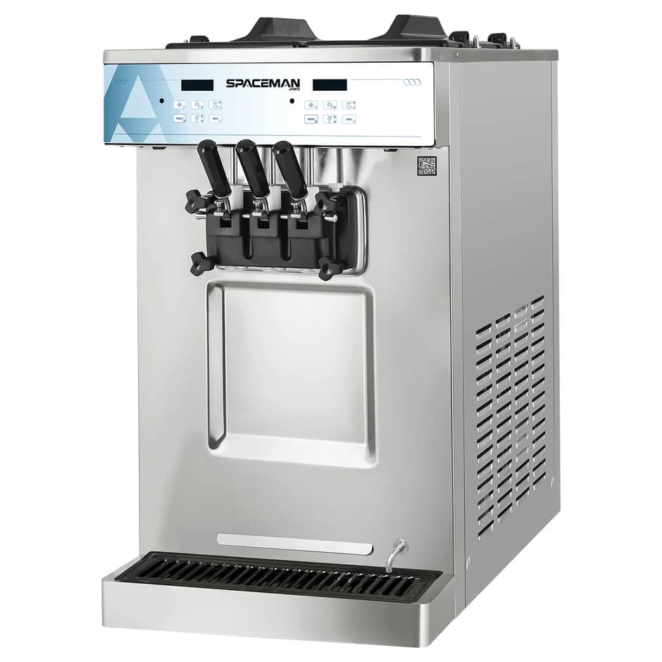 Machine à crème glacée molle Spaceman 6235-C – de comptoir, deux saveurs (Twin Twist), alimentation par gravité