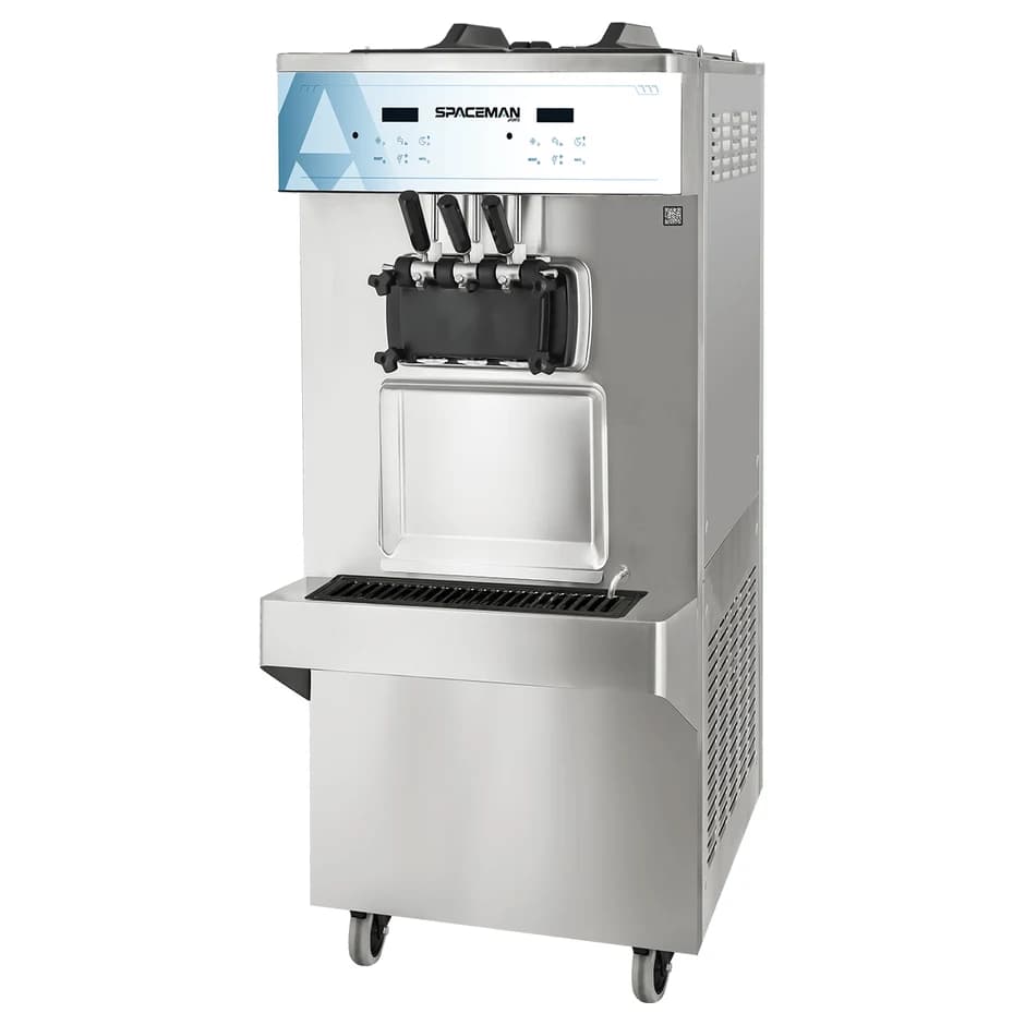 Machine à crème glacée molle Spaceman 6378A-C – sur pied, deux saveurs (Twin Twist), alimentation pressurisée (pompe à air)