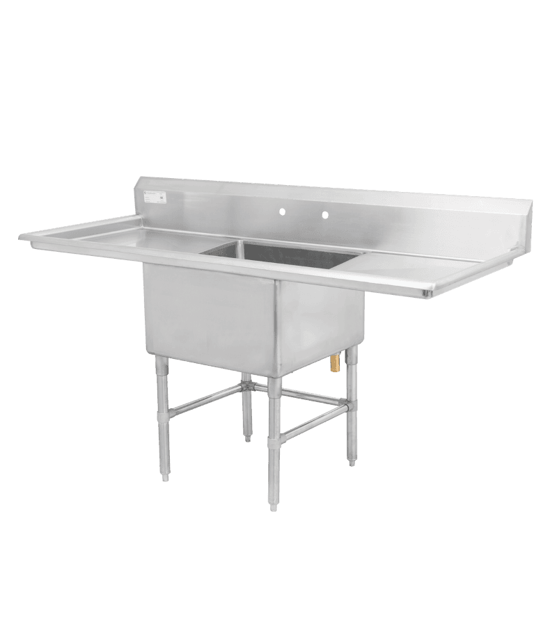 Single 24″x24″ Sink with Drainboard (Right & Left) – Chef Zone Inc.