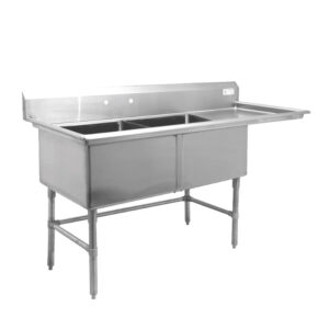 Évier double avec égouttoir gauche et droite / Double sink with drainer Left and Right 24"x24" et 30"x75"